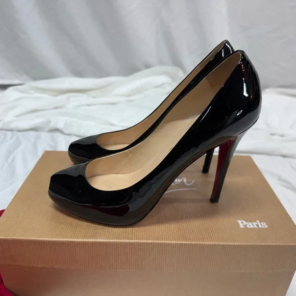 Christian Louboutin Black Patent Leather Heels - Picture 2 of 7